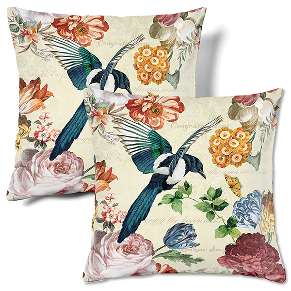 Bird flower pillow