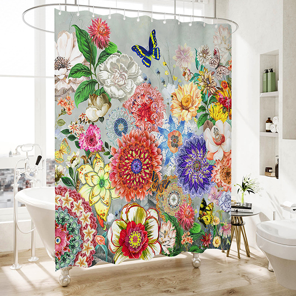 Butterfly Flower shower curtain