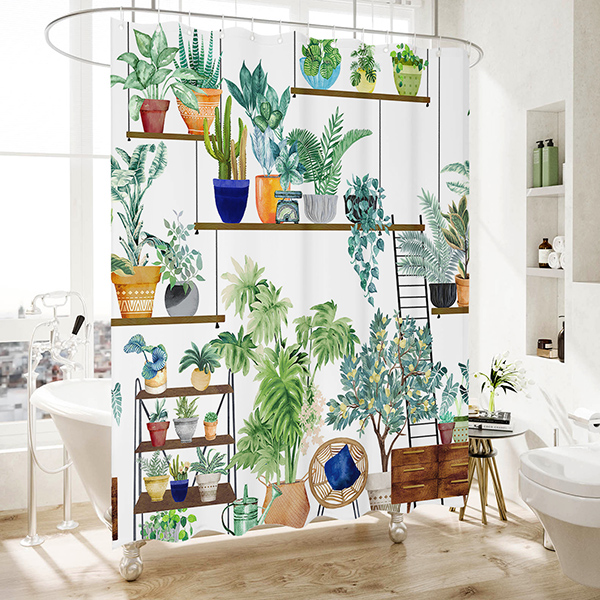 Chair Potted floral curtains