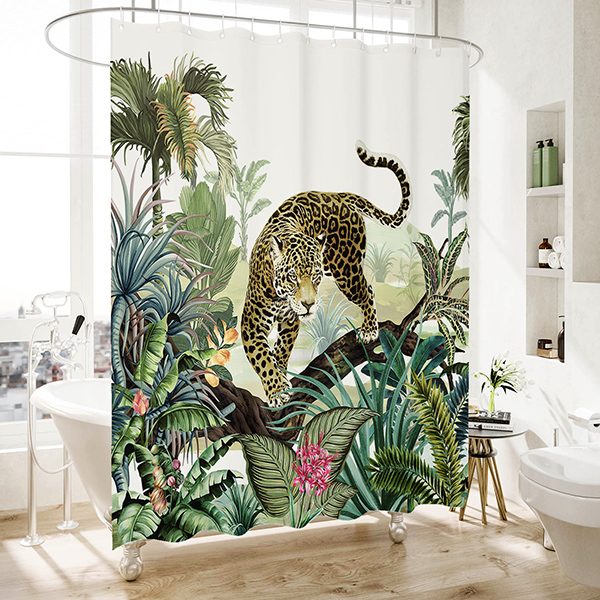 Leopard shower curtain