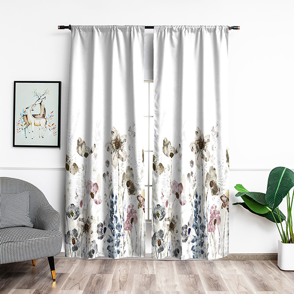 Ink floral curtain