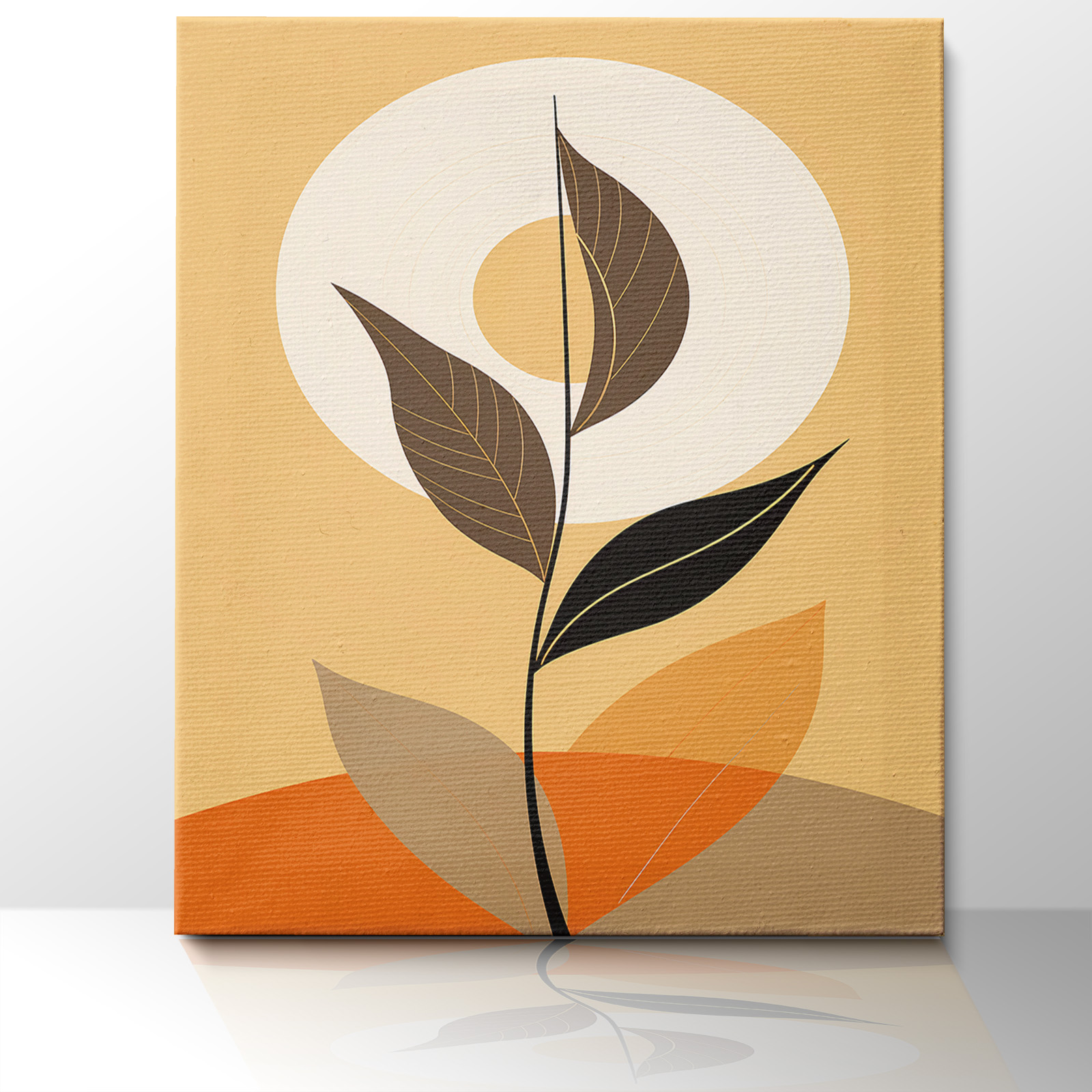 morandi leaf canvas printing
