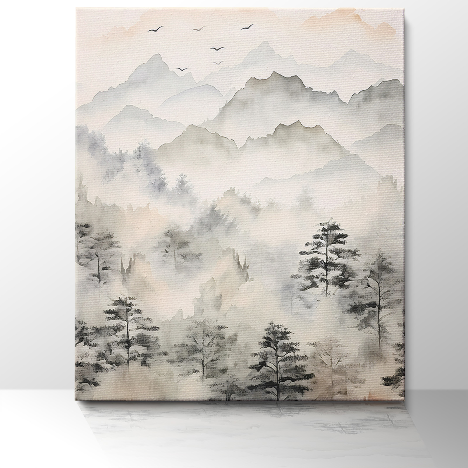 misty mountain forest canvas printing