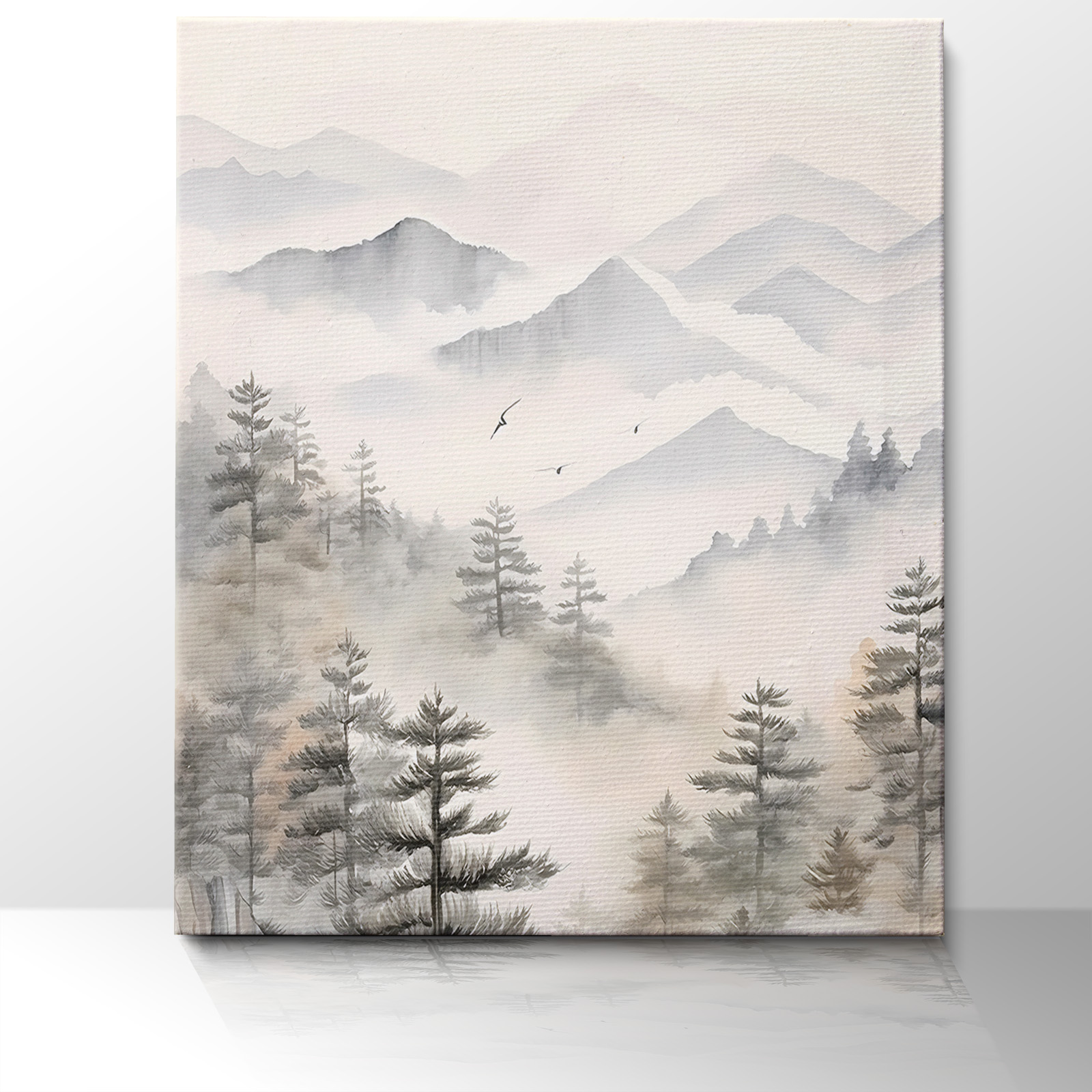 misty mountain forest canvas printing